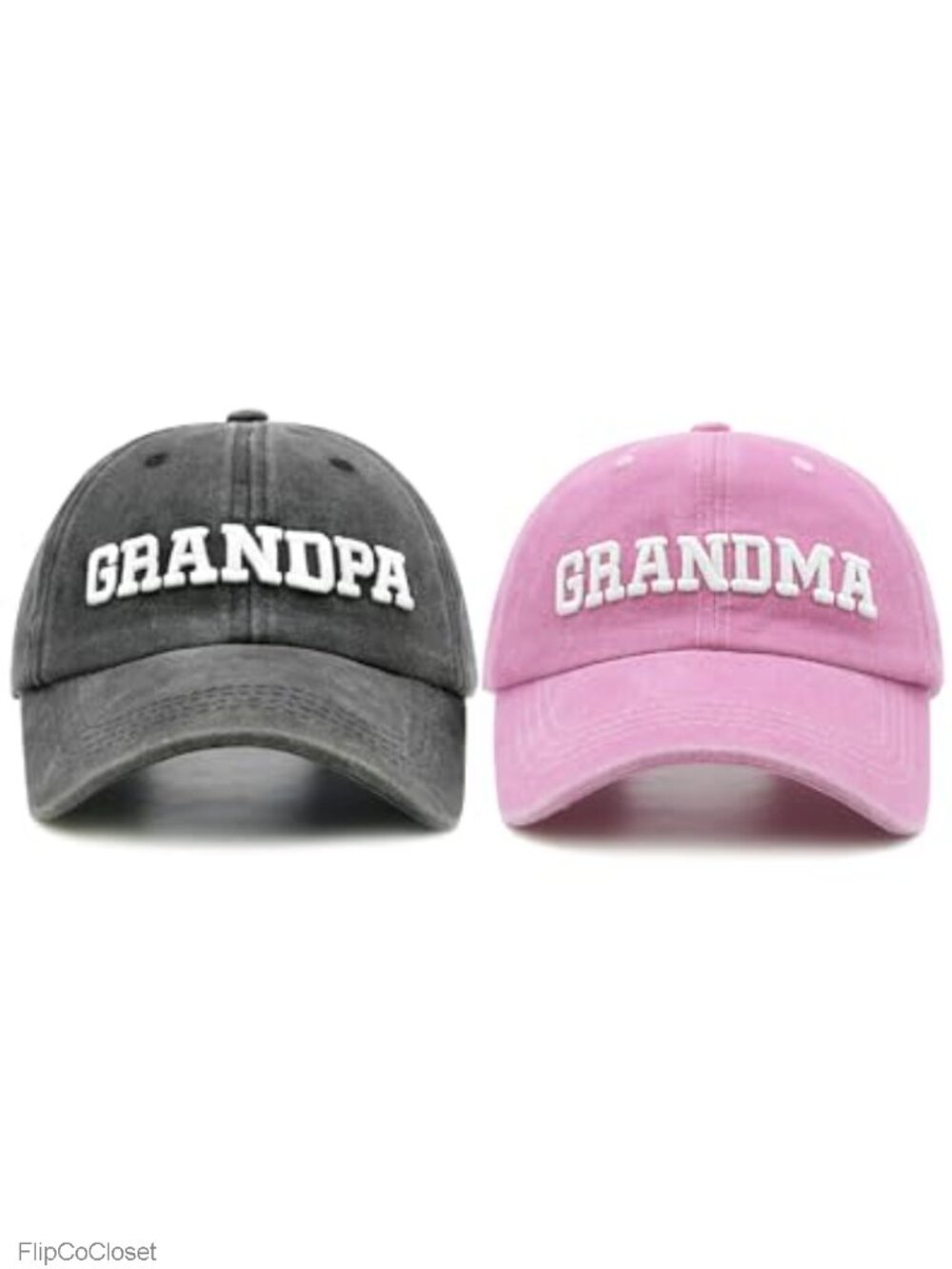 Matching Grandpa Grandma Baseball Caps 2-Pack Adjustable Embroidered Cotton Hats